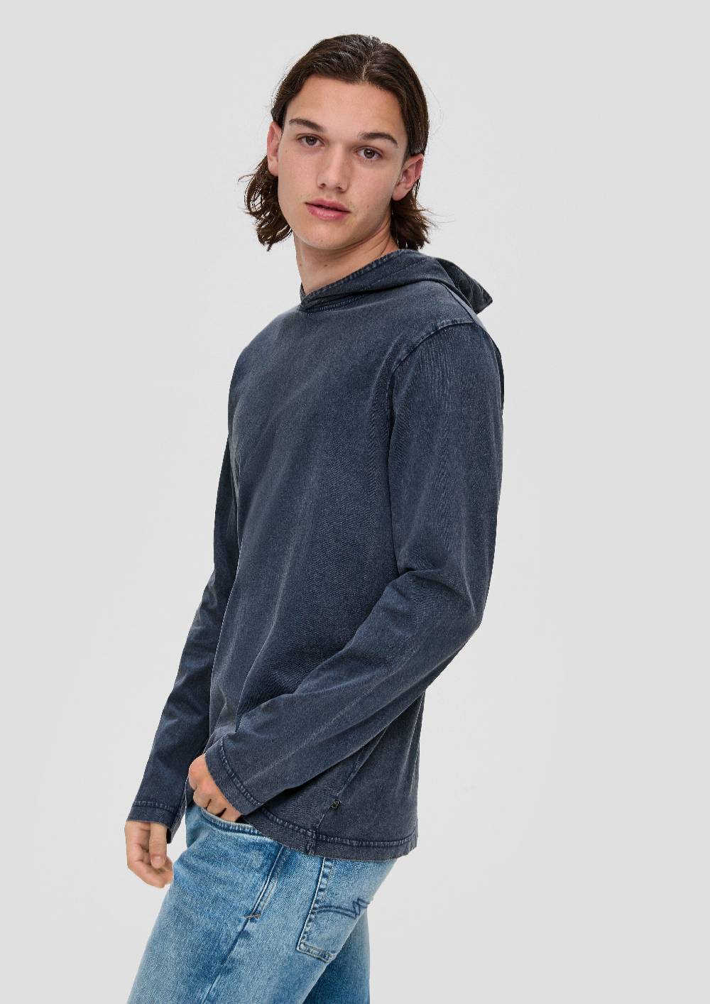 s.Oliver Gewaschenes Longsleeve mit Kapuze Versandkostenfrei