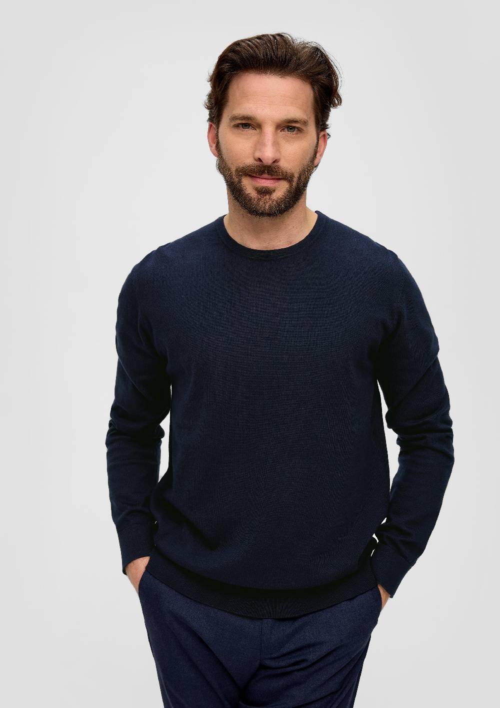 s.Oliver Strickpullover aus Seide mit Crew Neck Exklusivangebot