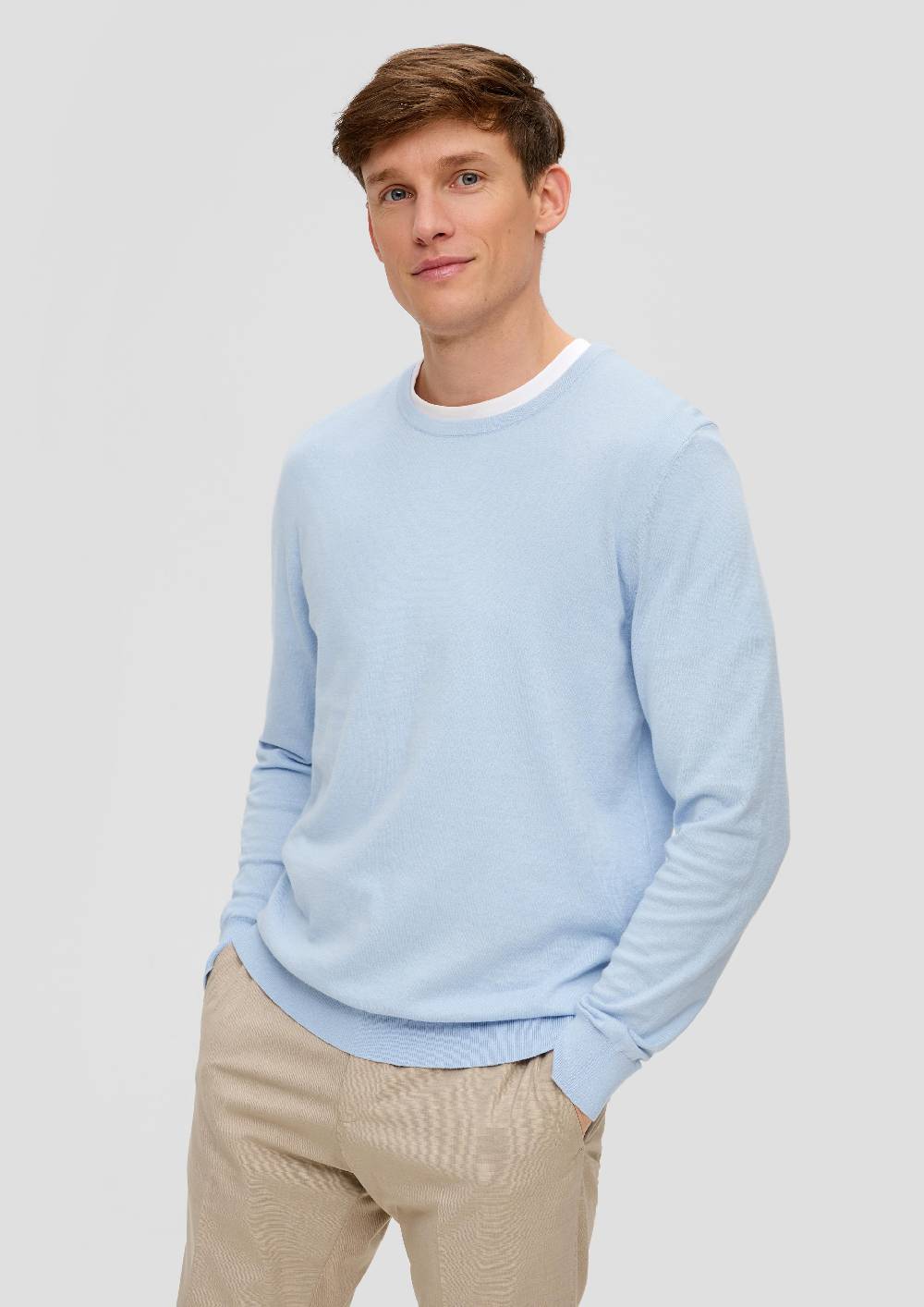 s.Oliver Strickpullover aus Seide mit Crew Neck Preisnachlass