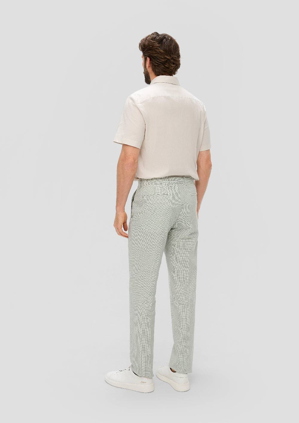 s.Oliver s.O PURE: Anzughose aus Leinenmix mit Hahnentritt-Muster Black Friday