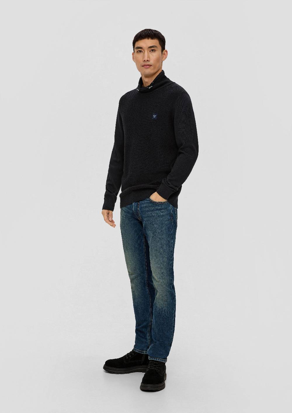 s.Oliver Strickpullover mit Jersey-Ärmeln Zeitlich begrenztes Angebot