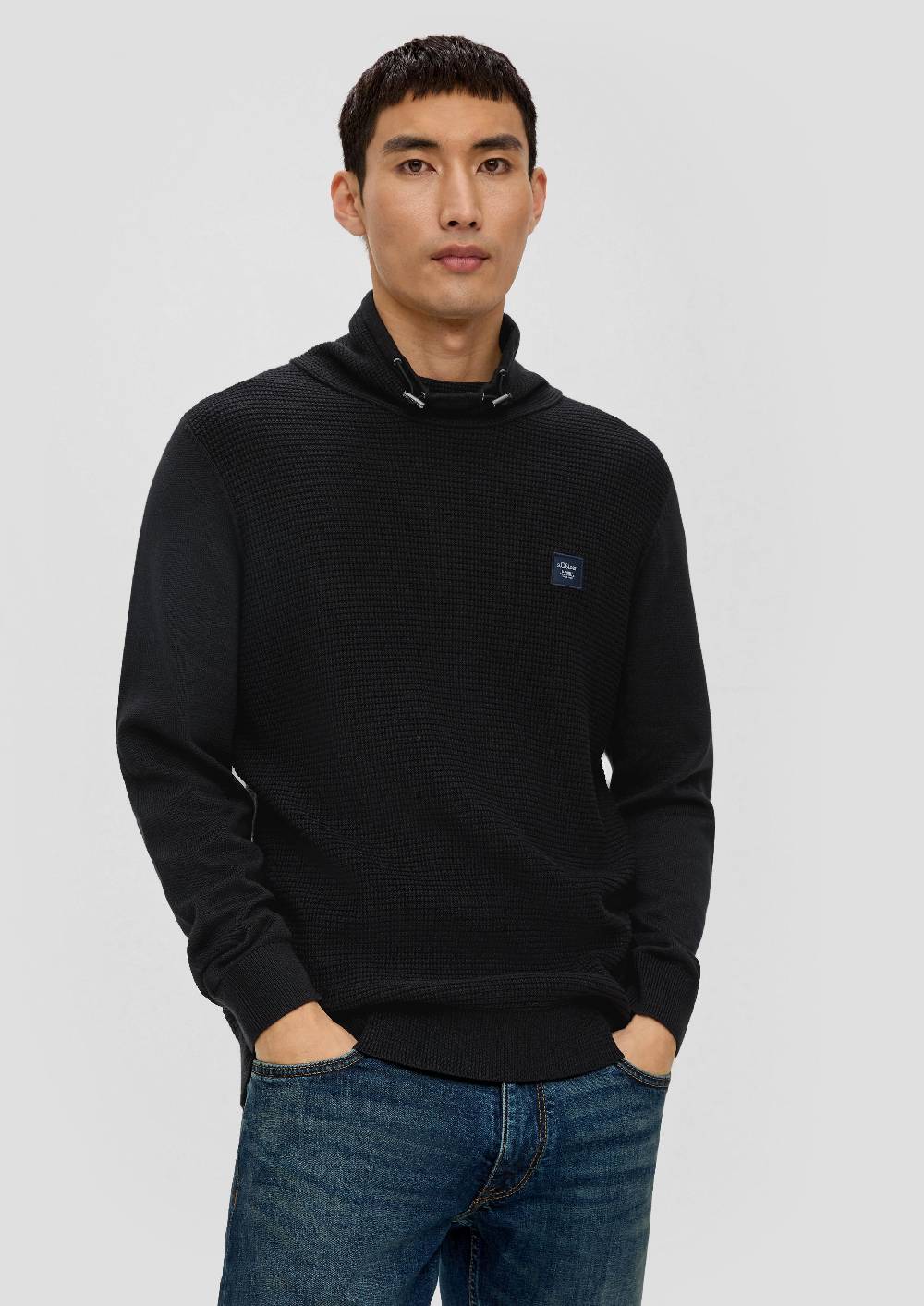 s.Oliver Strickpullover mit Jersey-Ärmeln Zeitlich begrenztes Angebot
