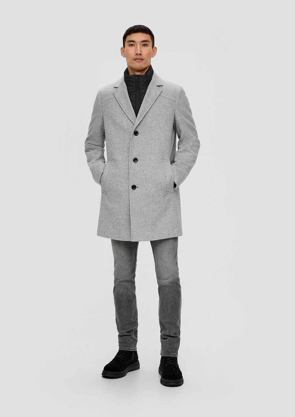 s.Oliver Tweed-Mantel mit herausnehmbarem Insert Kauf eins, bekomm eins gratis