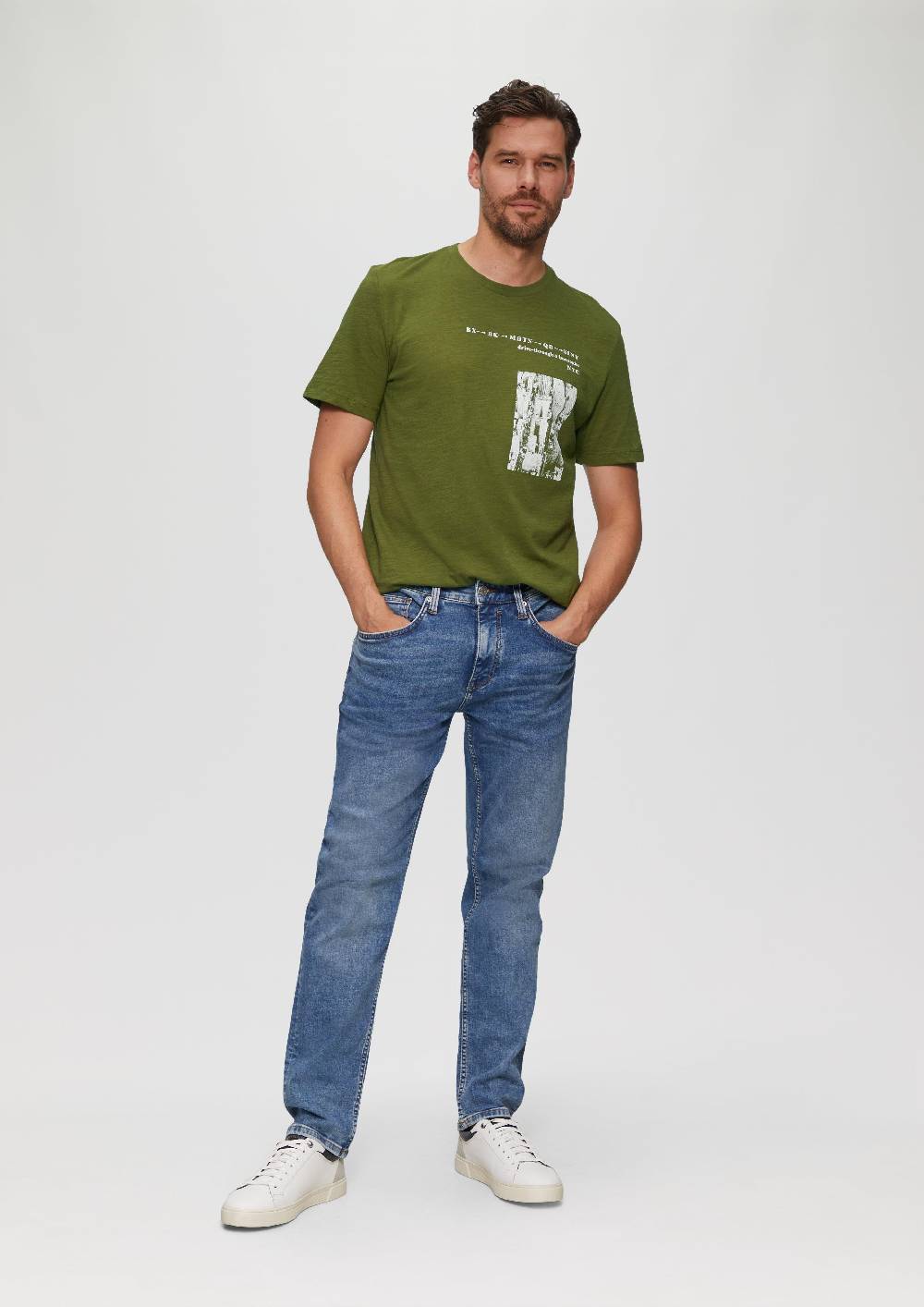 s.Oliver Printshirt aus Baumwolle mit Flammgarnstruktur Super Sparpreis