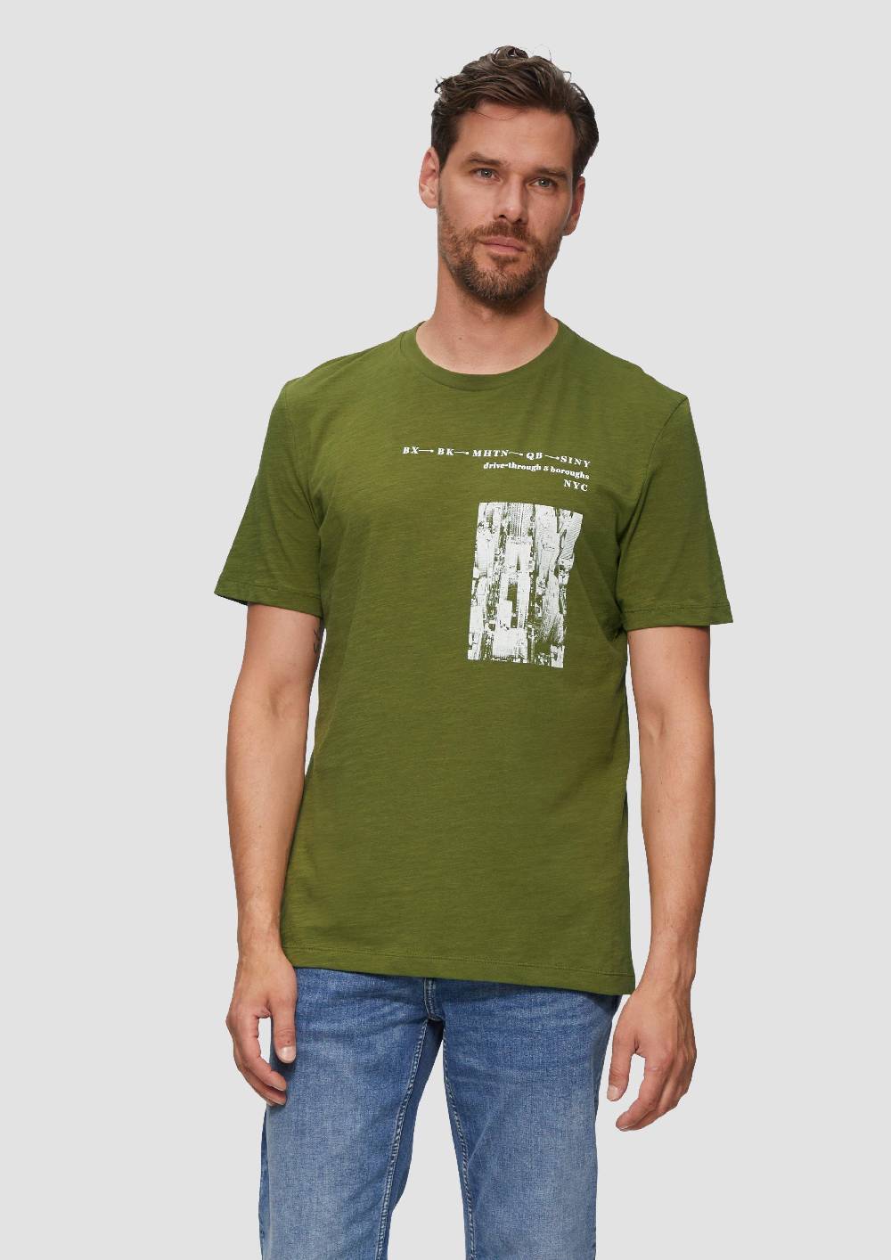 s.Oliver Printshirt aus Baumwolle mit Flammgarnstruktur Super Sparpreis