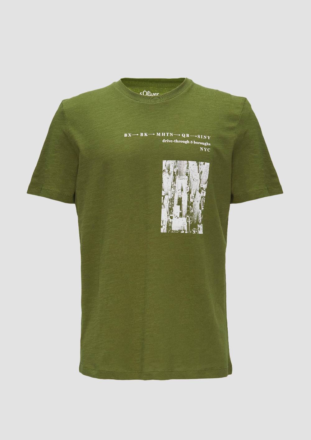 s.Oliver Printshirt aus Baumwolle mit Flammgarnstruktur Super Sparpreis