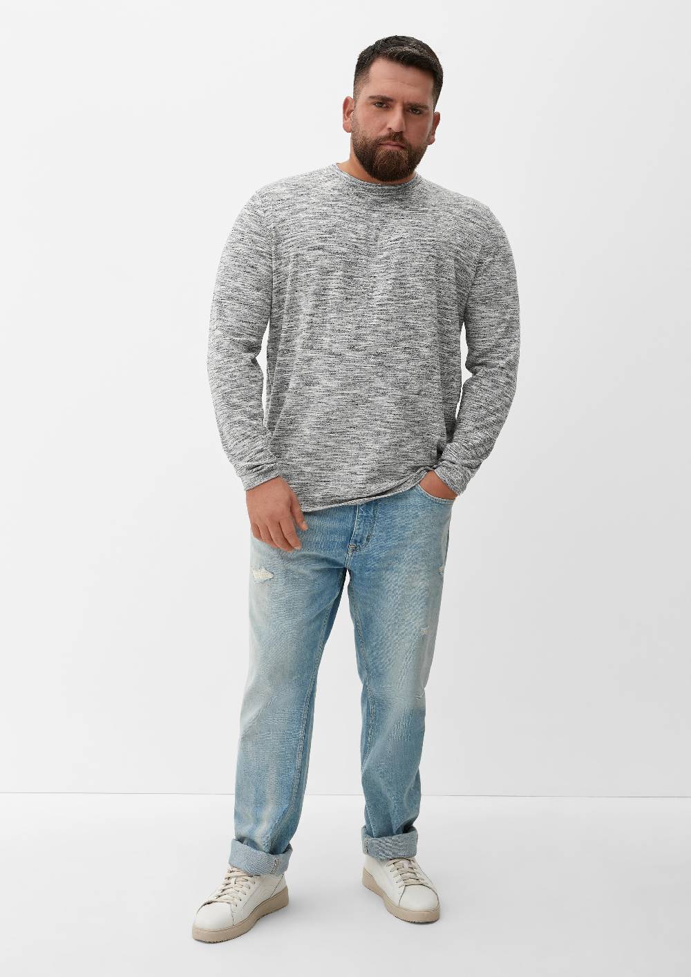 s.Oliver Melierter Feinstrickpullover Verkauf