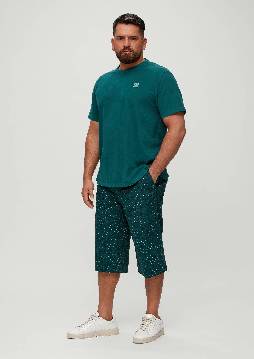 s.Oliver Slim: Bermuda mit Allover-Print Vatertagsangebot