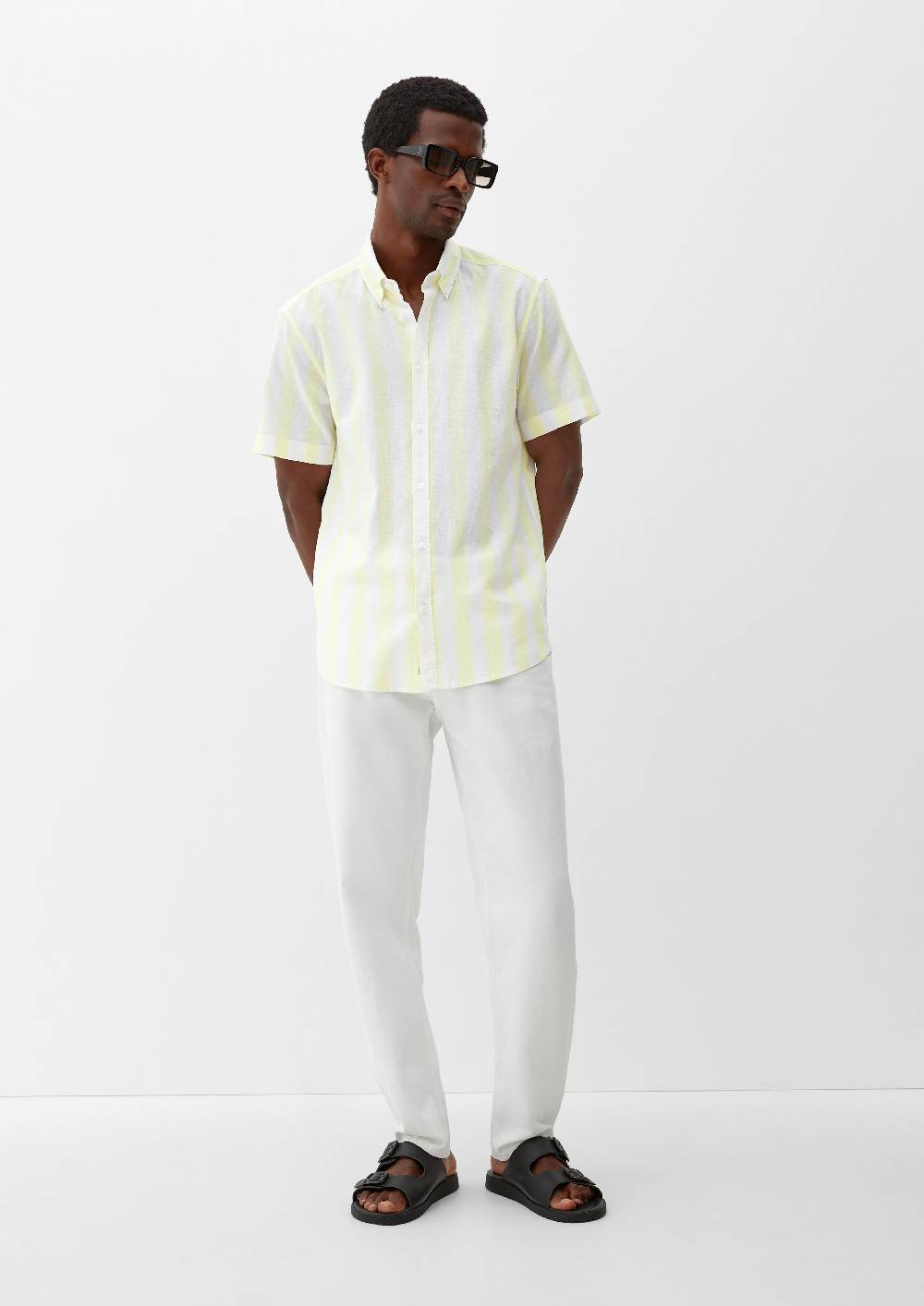 s.Oliver Regular: Button Down-Hemd aus Leinenmix Saisonale Angebote