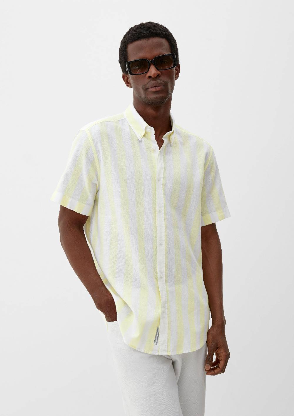 s.Oliver Regular: Button Down-Hemd aus Leinenmix Saisonale Angebote