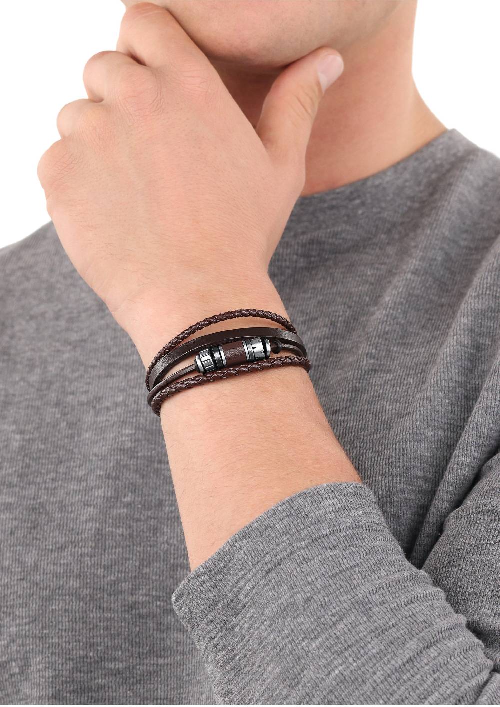 s.Oliver Lederarmband mit Beads-Detail Super Rabatt