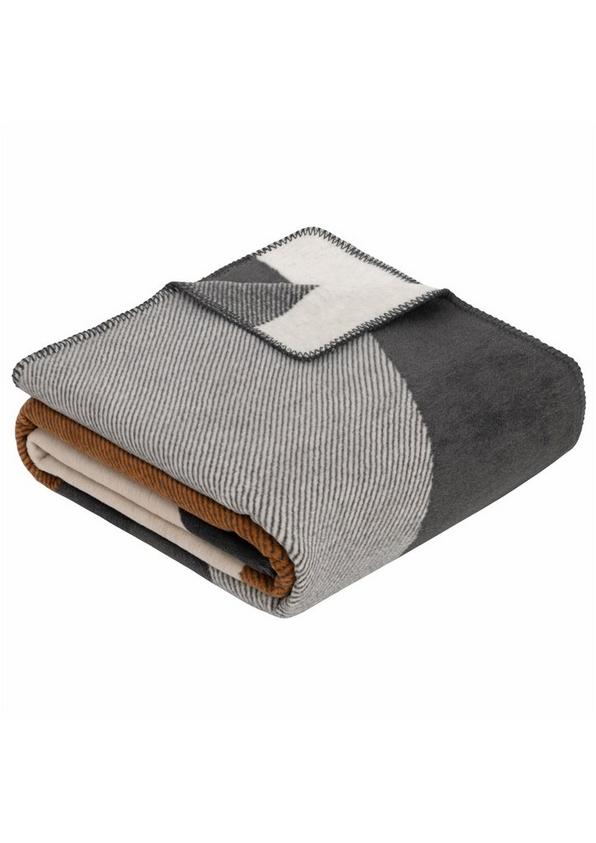 s.Oliver Jacquard-Decke mit Kreis-Motiv