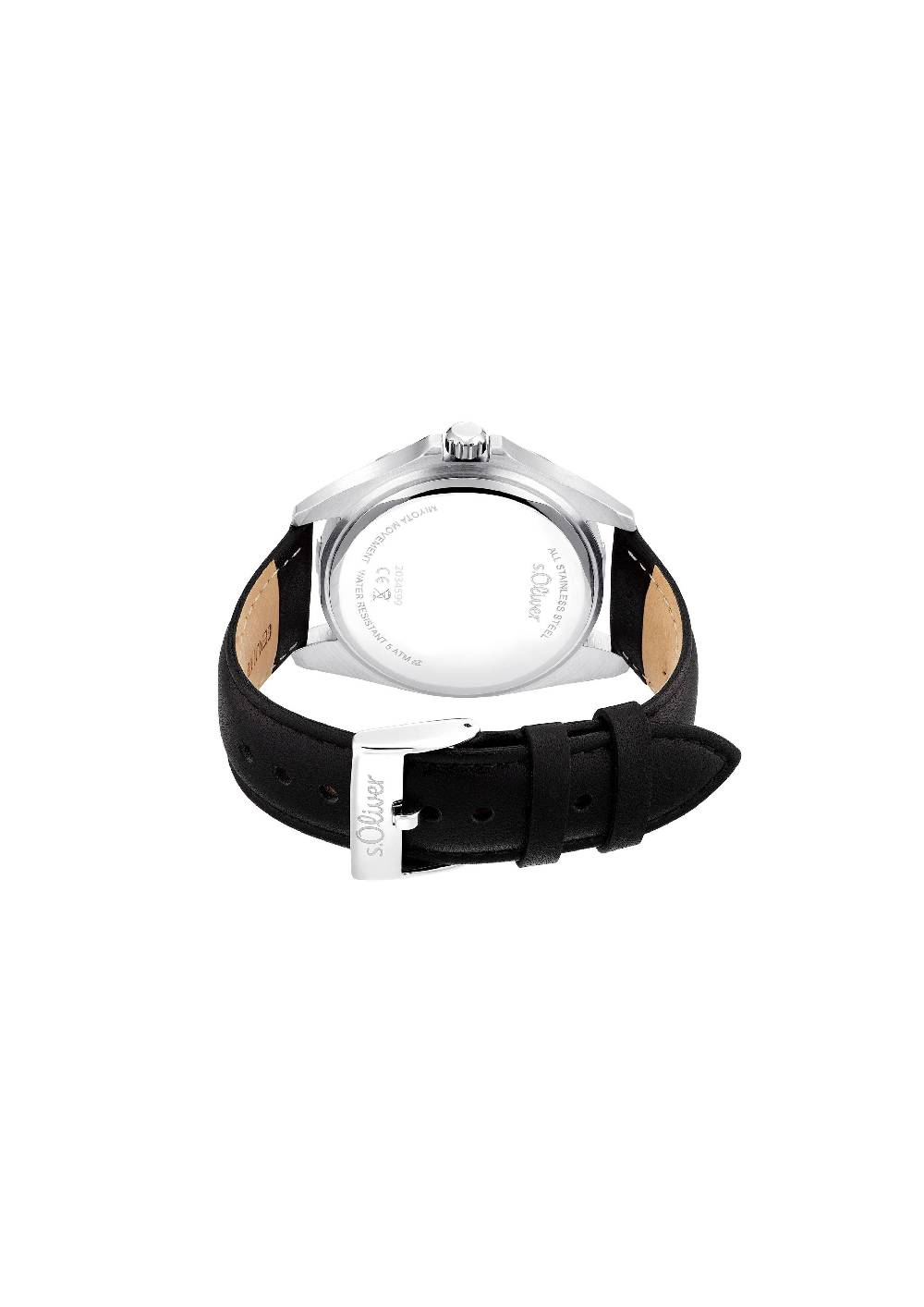 s.Oliver Edelstahluhr mit Lederarmband Tiefpreis