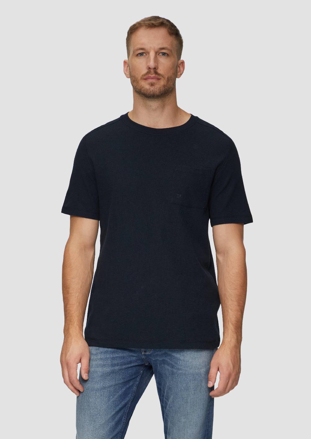 s.Oliver T-Shirt mit Brusttasche aus Waffeljersey 50% Rabatt mit kostenlosem Versand