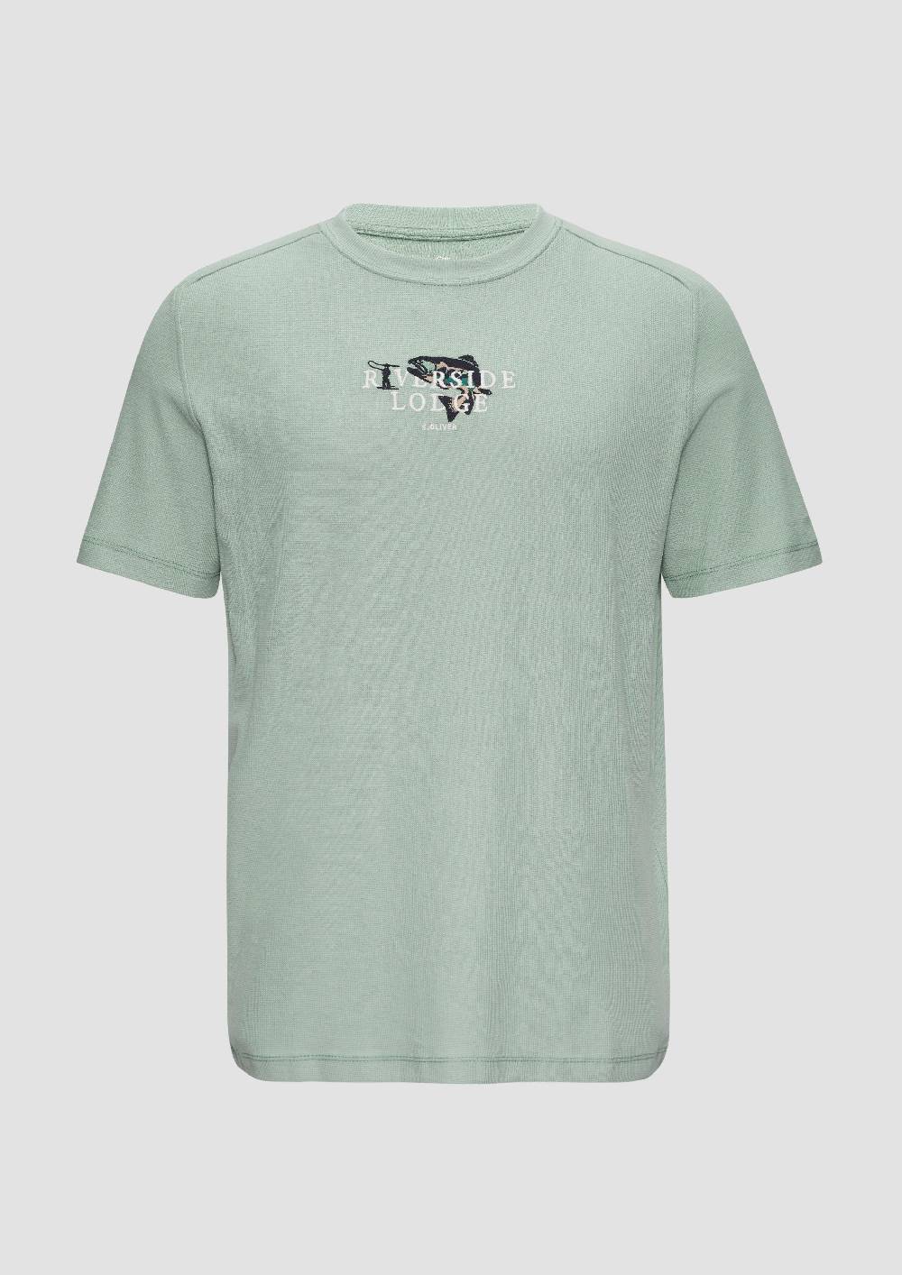 s.Oliver T-Shirt mit Stickerei aus Waffeljersey Clearance-Verkauf