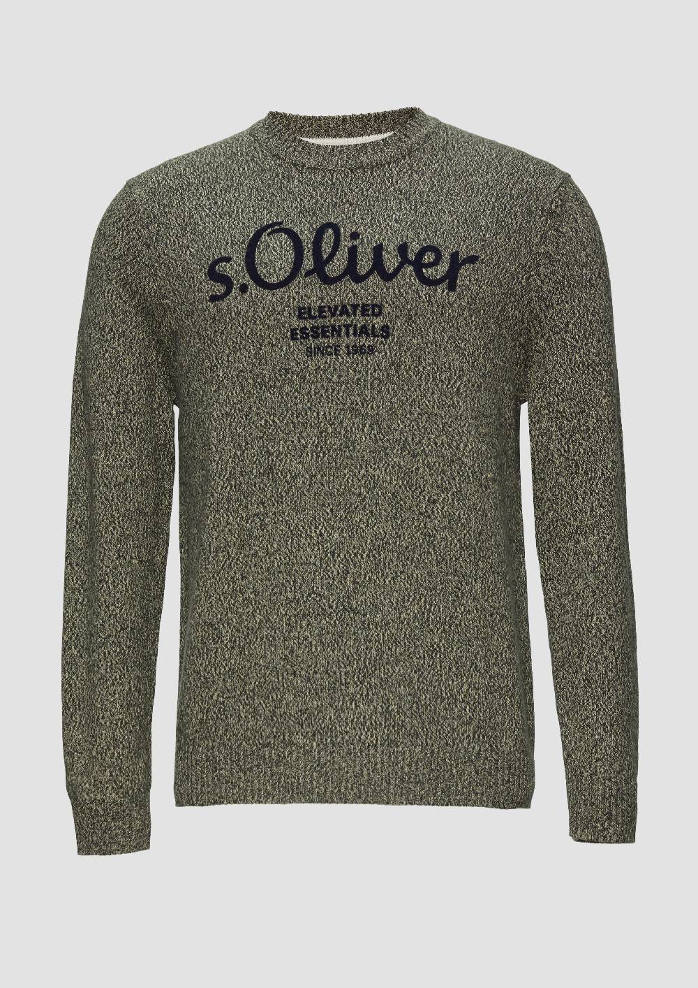 s.Oliver Strickpullover mit Logo in Melange-Optik Begrenzt auf 3 Tage