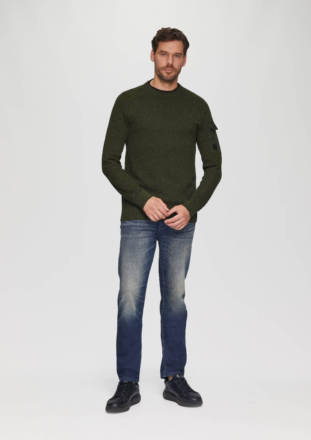 s.Oliver Strickpullover mit Raglanärmeln und Strukturmix Speichern exportieren