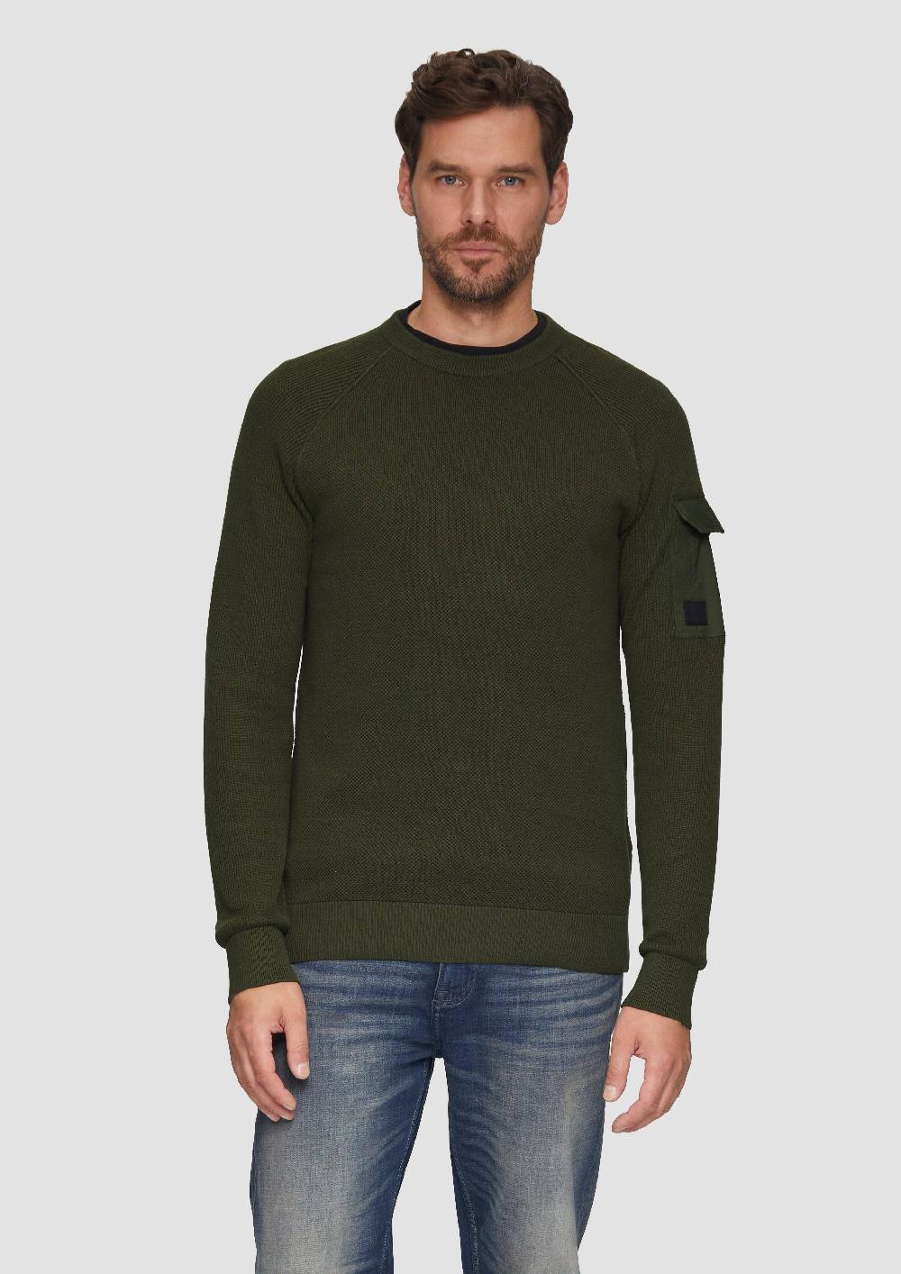s.Oliver Strickpullover mit Raglanärmeln und Strukturmix Speichern exportieren