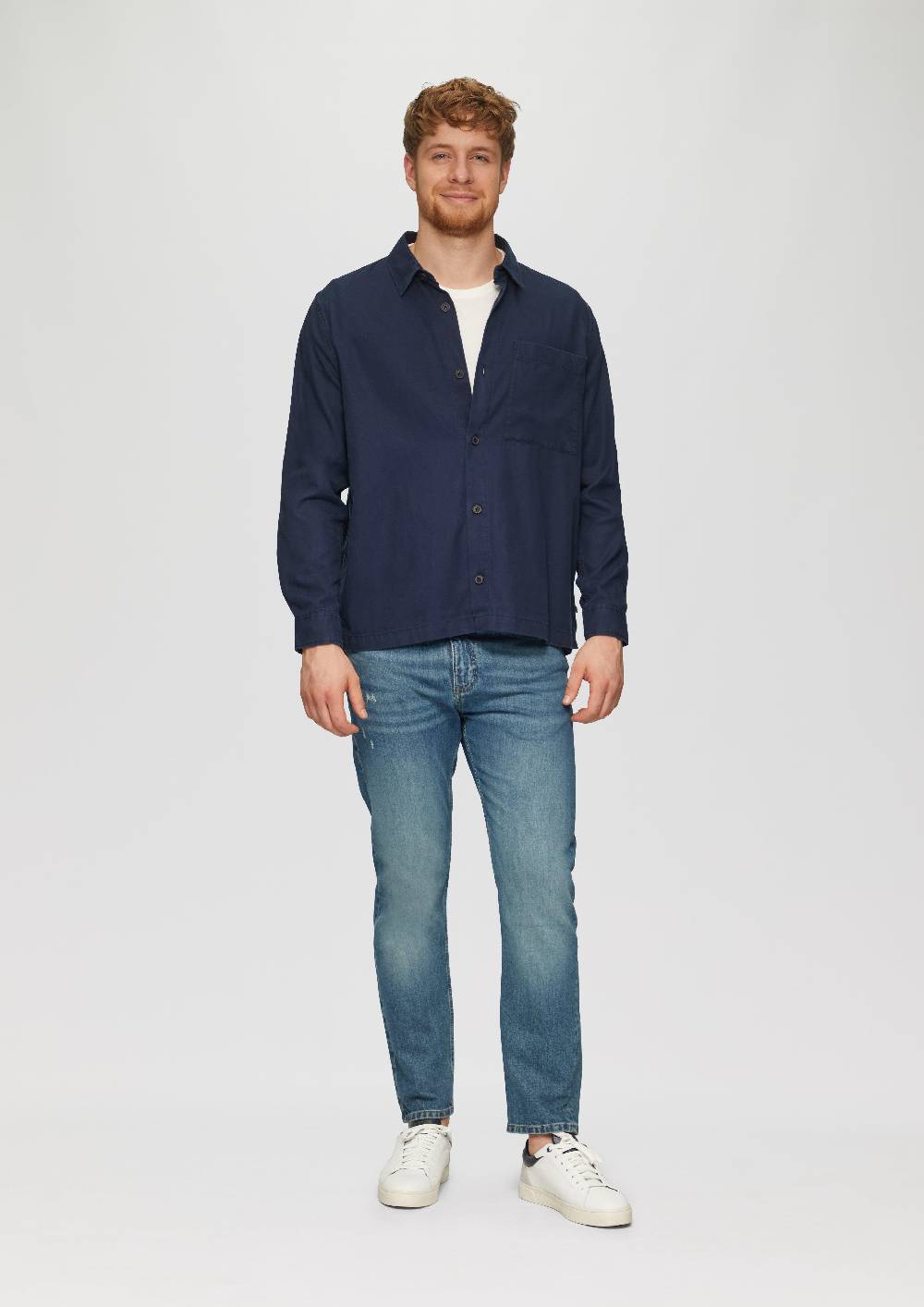 s.Oliver Lässiges Overshirt mit Fischgrat-Struktur 50% Rabatt für begrenzte Zeit