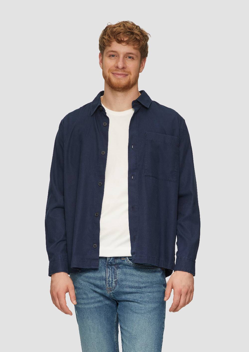 s.Oliver Lässiges Overshirt mit Fischgrat-Struktur 50% Rabatt für begrenzte Zeit