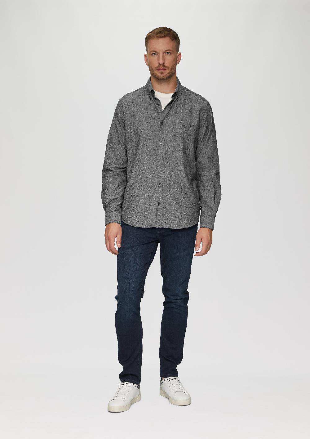 s.Oliver Regular Fit: Strukturiertes Hemd mit Button-Down-Kragen Rabatte dieses Monats