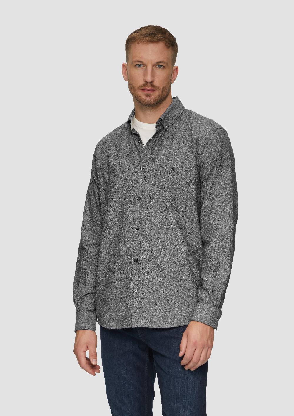 s.Oliver Regular Fit: Strukturiertes Hemd mit Button-Down-Kragen Rabatte dieses Monats