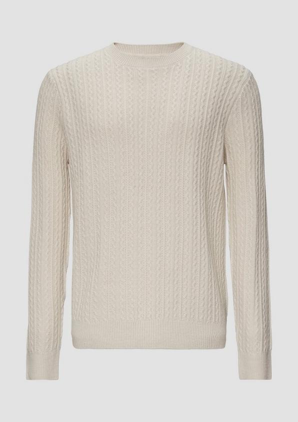 s.Oliver Strickpullover aus Wollmix mit Zopfmuster Auslauf