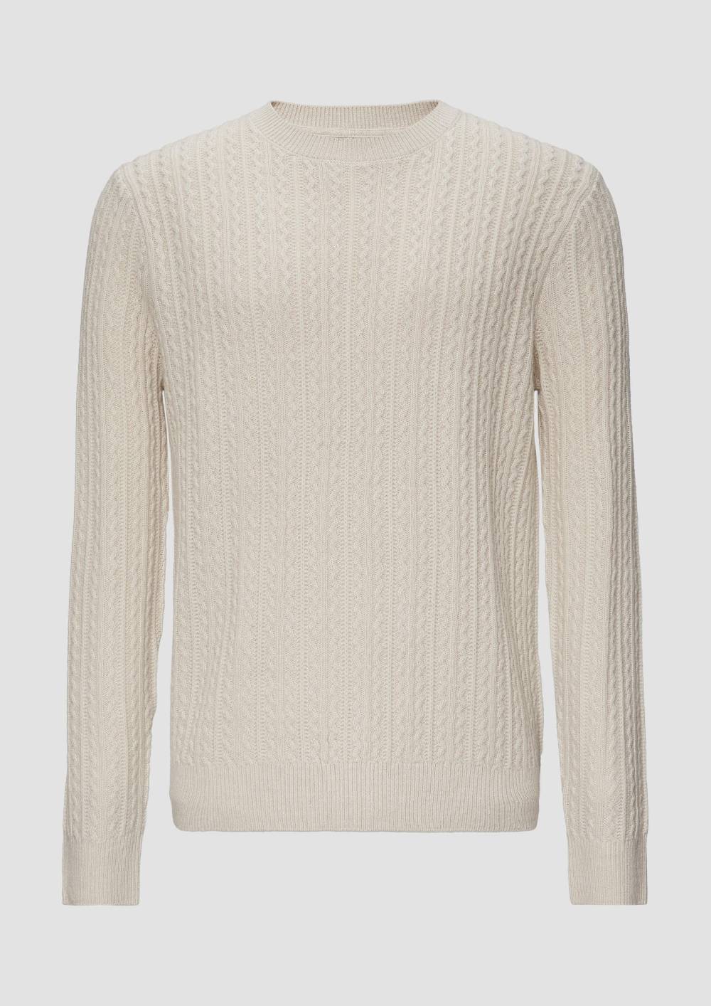s.Oliver Strickpullover aus Wollmix mit Zopfmuster Auslauf