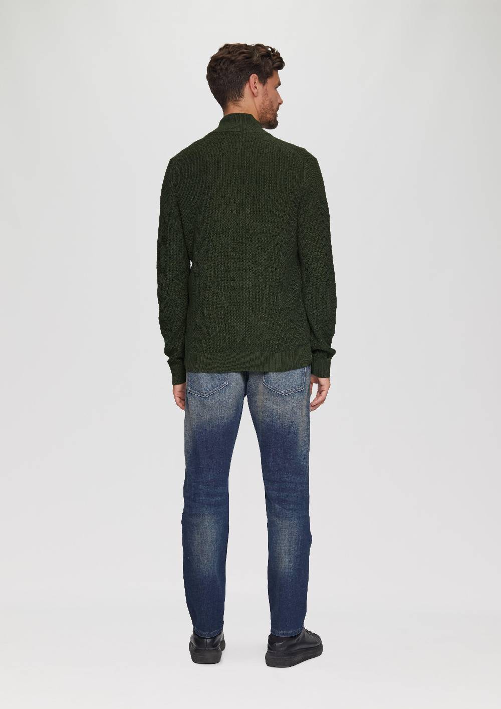 s.Oliver Strickpullover mit Troyerkragen aus Strukturstrick Fabrikverkauf