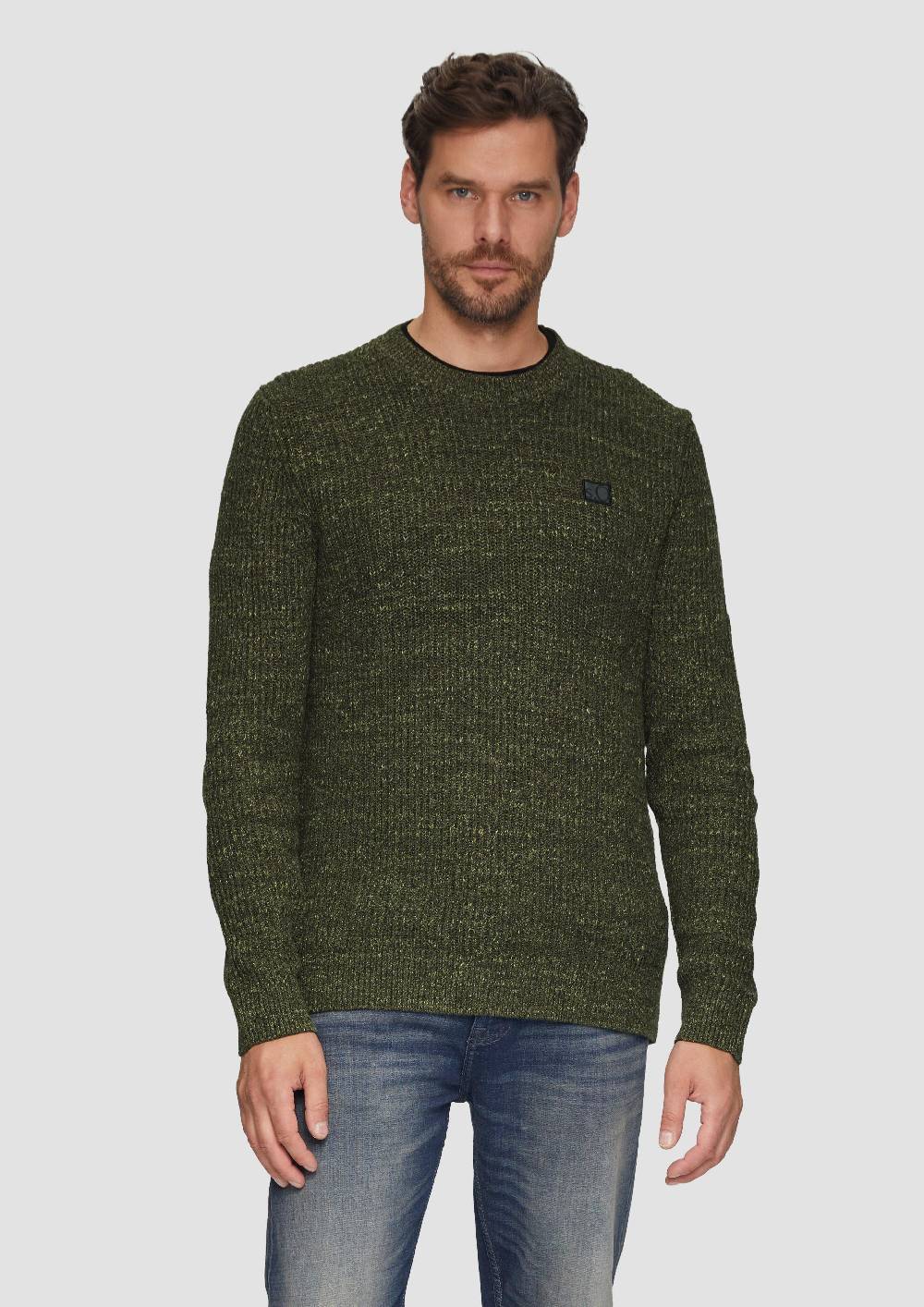 s.Oliver Melierter Pullover mit Patentmuster und Crew Neck Meist gekauft