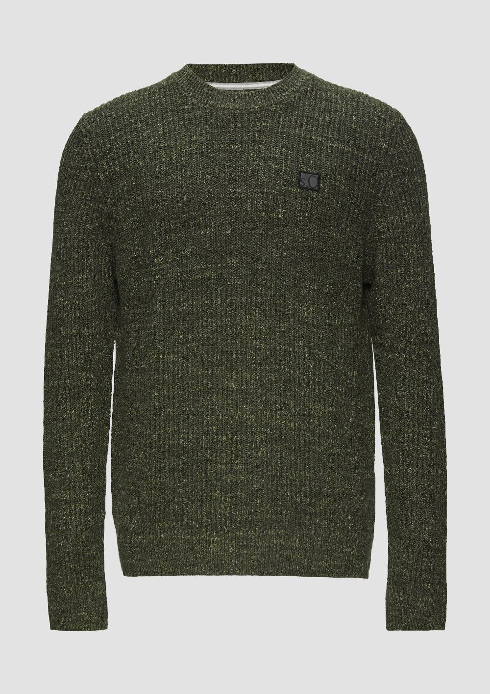s.Oliver Melierter Pullover mit Patentmuster und Crew Neck Meist gekauft