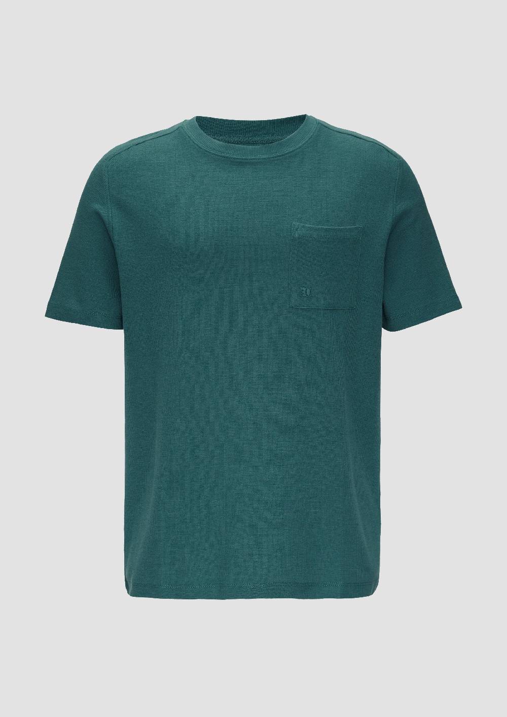 s.Oliver T-Shirt mit Brusttasche aus Waffeljersey Fabrik Onlineshop