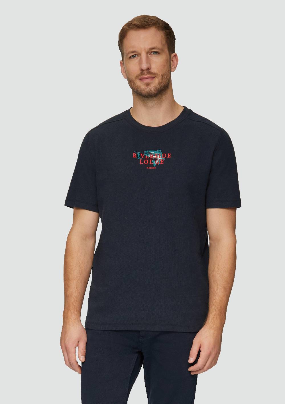 s.Oliver T-Shirt mit Stickerei aus Waffeljersey Sonderangebot