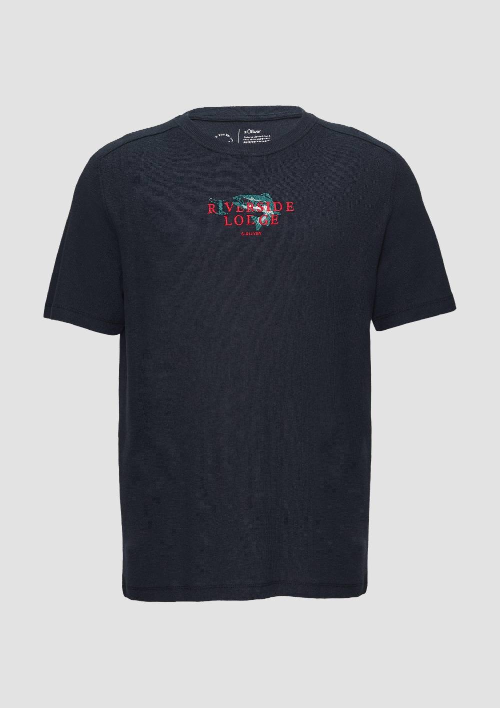 s.Oliver T-Shirt mit Stickerei aus Waffeljersey Sonderangebot