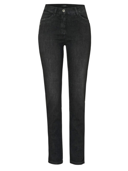 TONI Fashion Style »be loved« dark grey Slim-Fit Jeans mit hohem Bund 50% Rabatt mit kostenlosem Versand