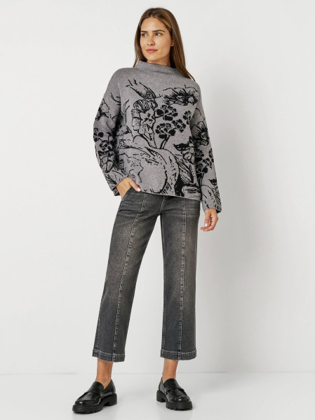 TONI Fashion Style »Gitta« grey/black Feinstrickpulli mit Blumenmuster Hotsell