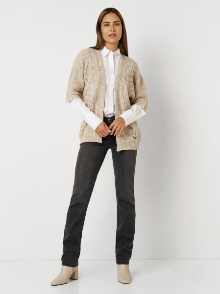 TONI Fashion Style »Haifa« sand/gold Ajour-Cardigan mit Effektgarn Fabrikverkauf