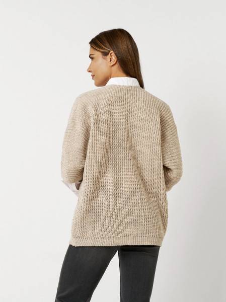 TONI Fashion Style »Haifa« sand/gold Ajour-Cardigan mit Effektgarn Fabrikverkauf