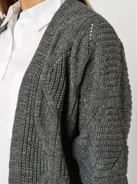 TONI Fashion Style »Haifa« grey/silver Ajour-Cardigan mit Effektgarn Meist gekauft