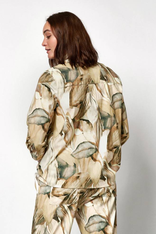 TONI Fashion Style »Clay« multicolour beige Leinenhemd mit Naturdruck Saisonschlussverkauf