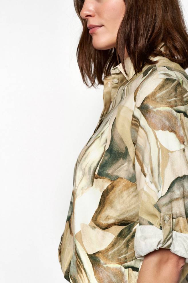 TONI Fashion Style »Clay« multicolour beige Leinenhemd mit Naturdruck Saisonschlussverkauf