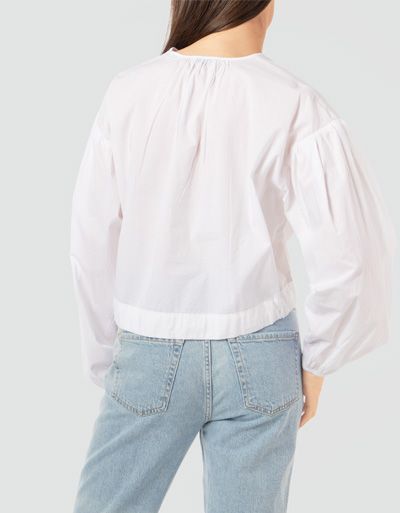 Marc O'Polo Bluse mit Tunnelzug am Saum Heißer Verkauf