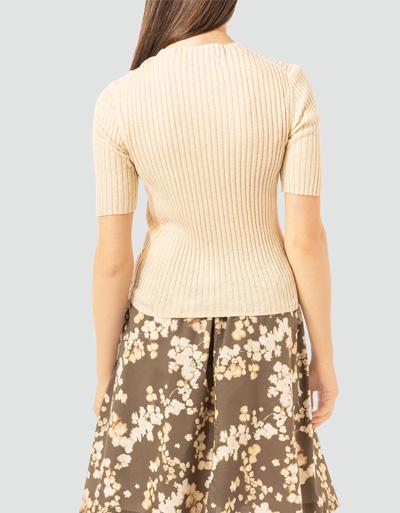 Marc O'Polo Kurzarmpullover aus feinem Rippenstrick Neueste Mode