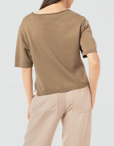 Marc O'Polo Kurzarmpullover mit rollierten Halsausschnitt Online Outlet