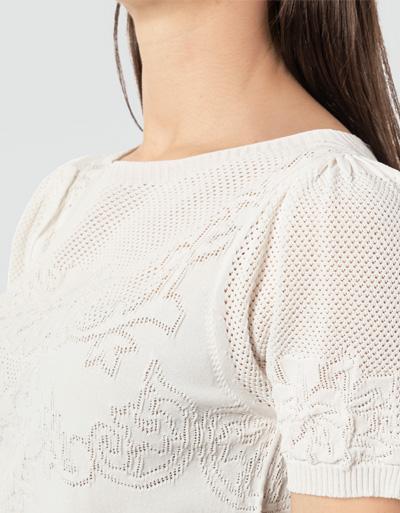 TWIN-SET Strick-Shirt mit Lochstrick-Ornament Saisonschlussverkauf