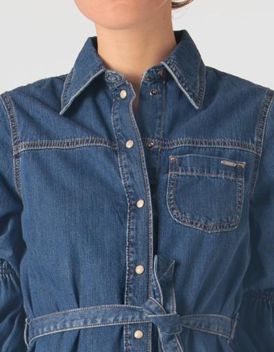 Pepe Jeans Jeanskleid mit dezenten Puff-Ärmel Kostenlose Rückgabe