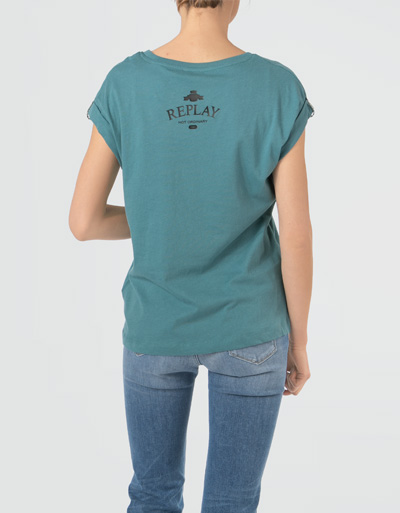 Replay T-Shirt mit Glitzerstein-Kettchen Bis zu 55% Rabatt