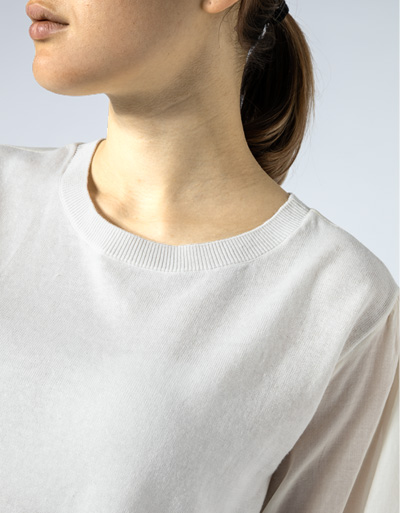 TWIN-SET Bluse mit Strickeinsatz Räumungsverkauf