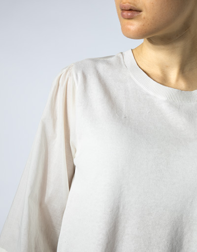 TWIN-SET Bluse mit Strickeinsatz Räumungsverkauf