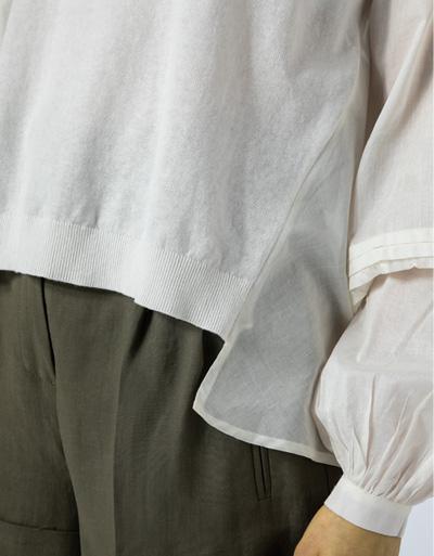 TWIN-SET Bluse mit Strickeinsatz Räumungsverkauf